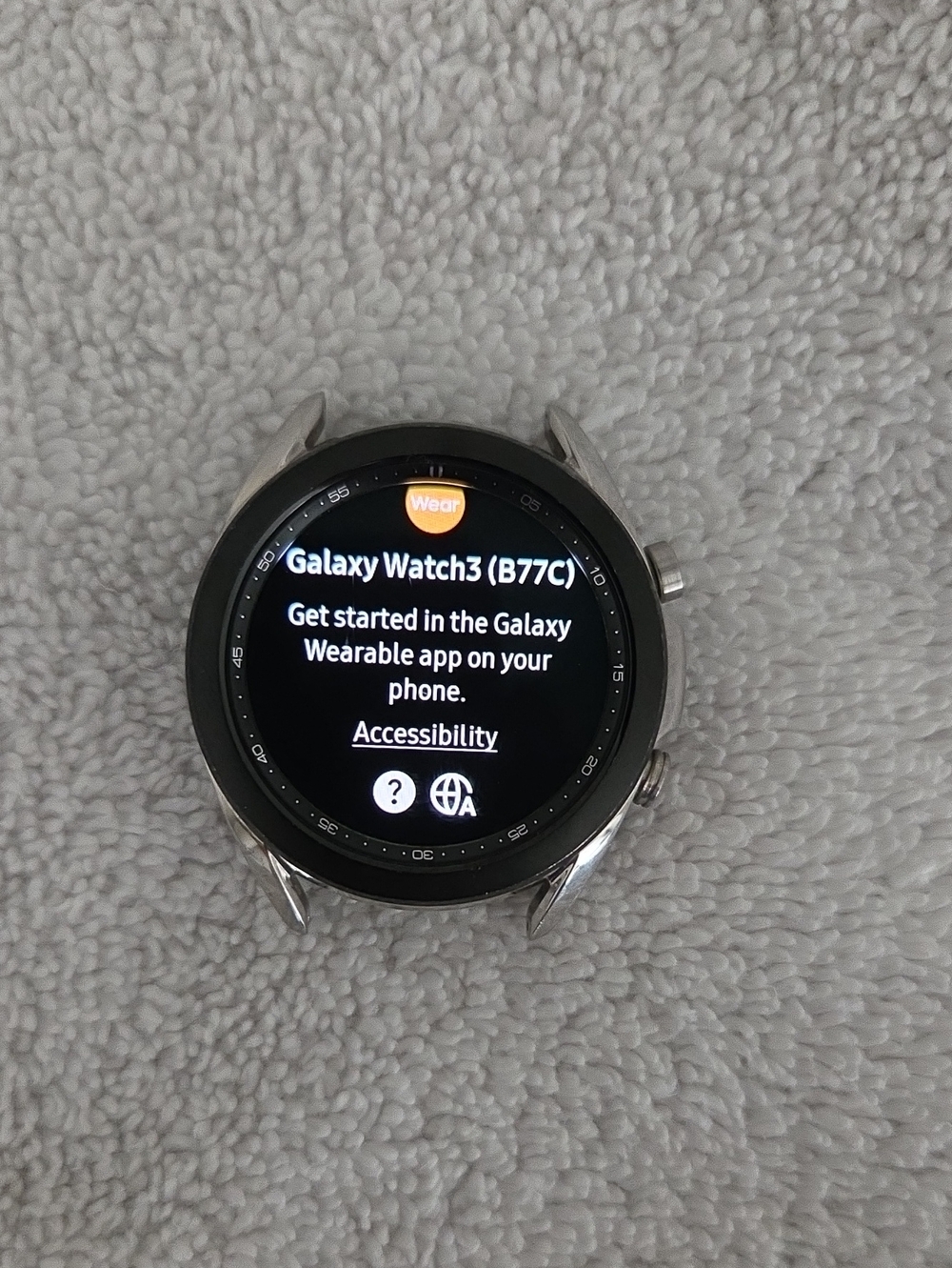 Samsung Galaxy Watch3 Silver with Black Bezel As Is With Charger